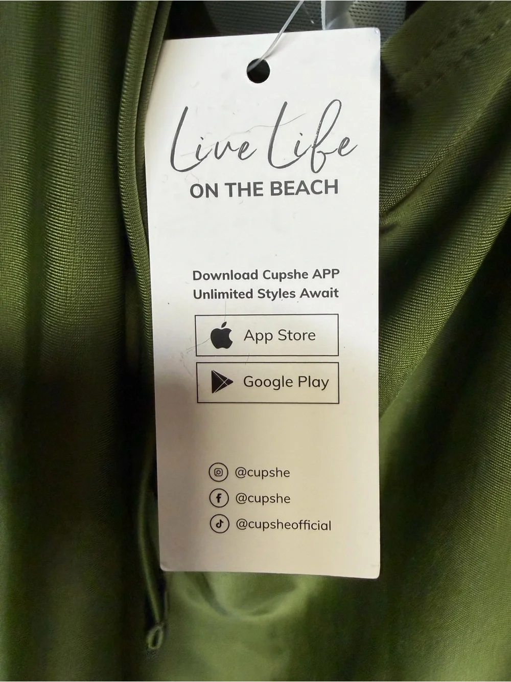 Cupshe Olive Green Girls One-Piece Swimsuit with Halter Straps